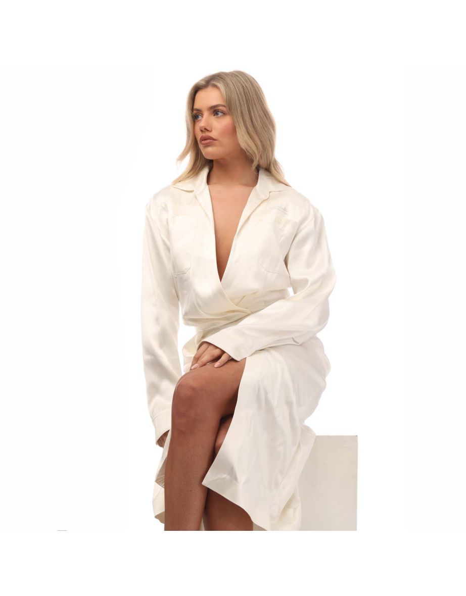 Women's Off White Duchesse Twist Long Dress in White - 3