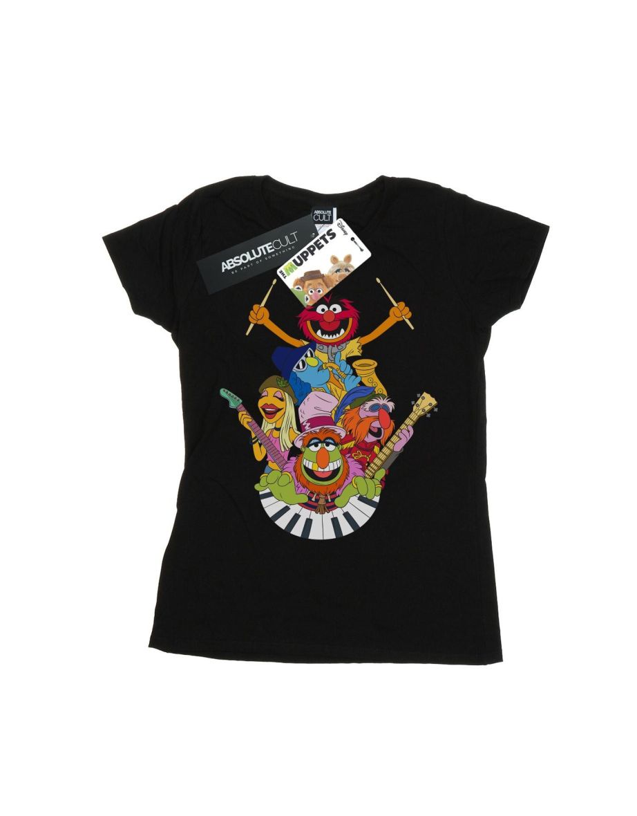 Disney Womens/Ladies The Muppets Dr Teeth And The Electric Mayhem Cotton T-Shirt - Black - 1