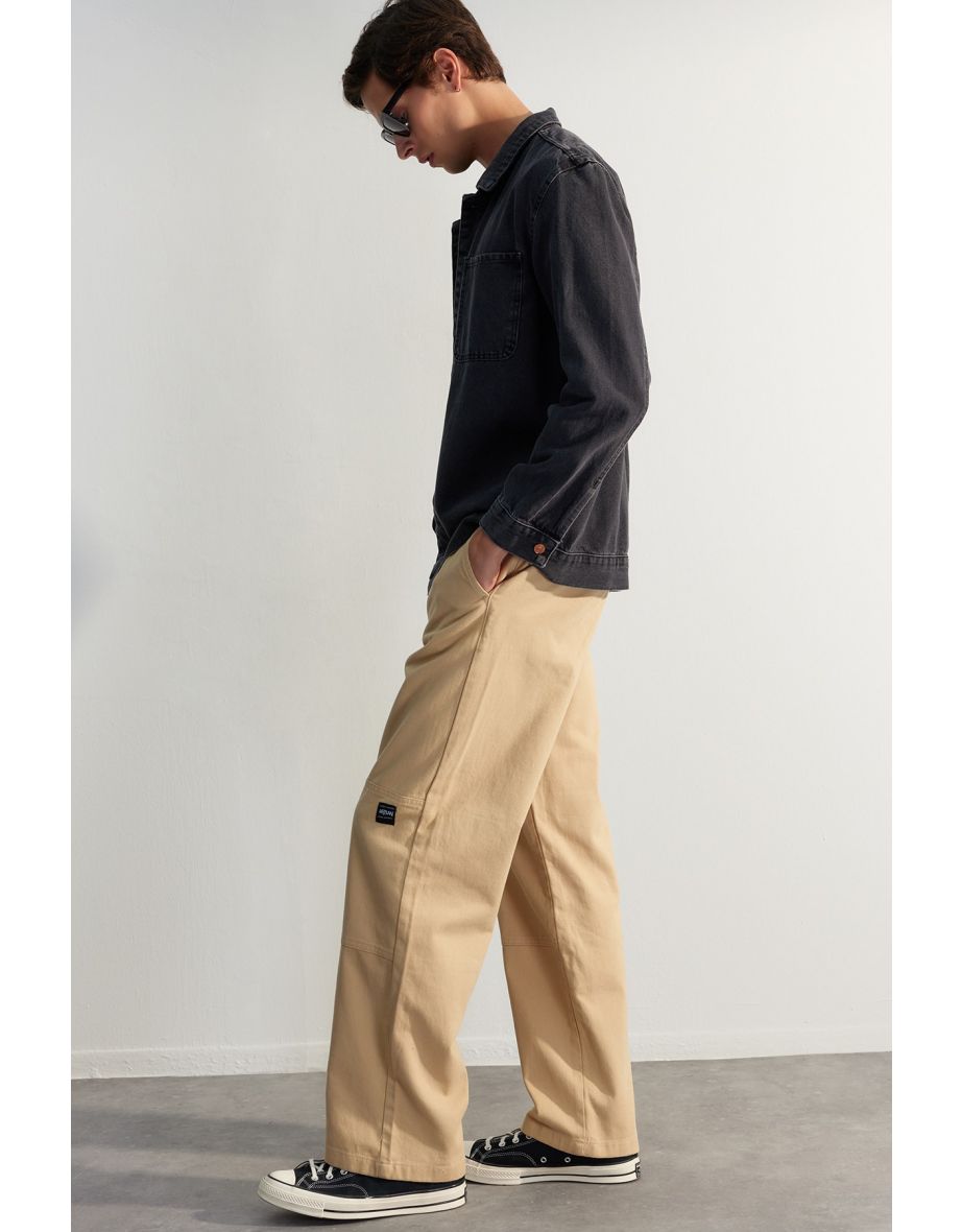 Pants - Beige - Wide leg - 7