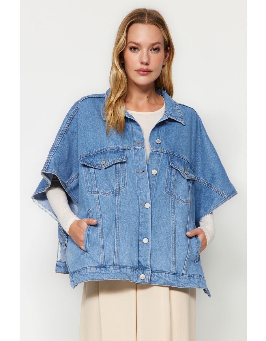 Jean hot sale poncho jacket