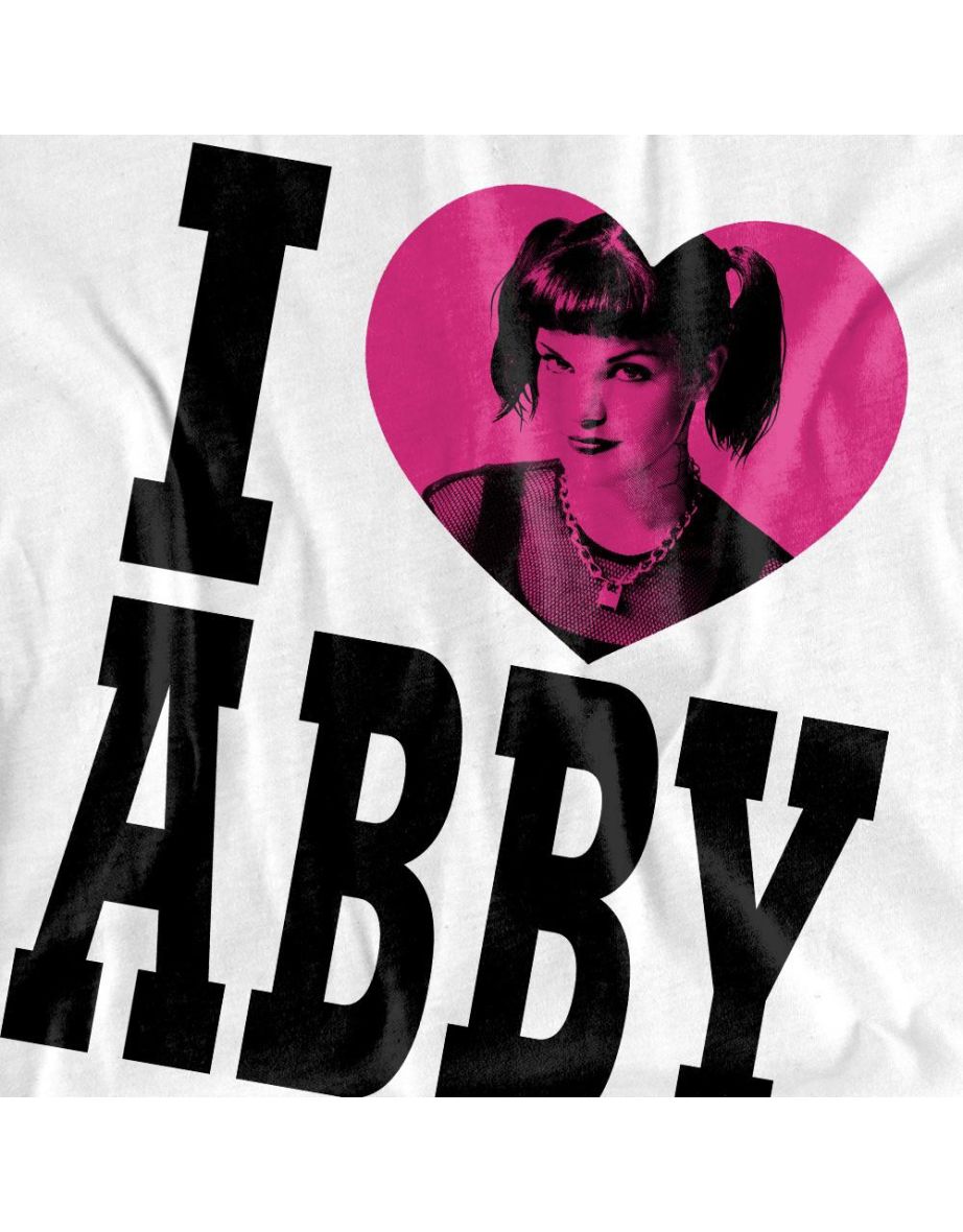 NCIS Unisex Adult I Heart Abby T-Shirt - White - 3