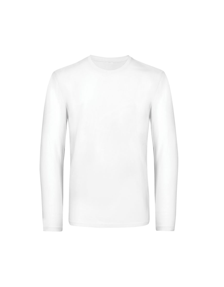 B&C Mens #E190 Long Sleeve T-Shirt - White