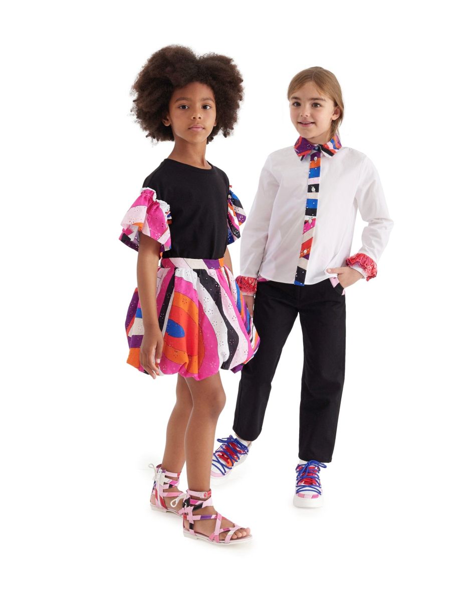 Girls Georgette Shirt in White