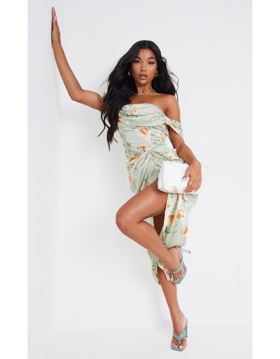 draped bardot dress