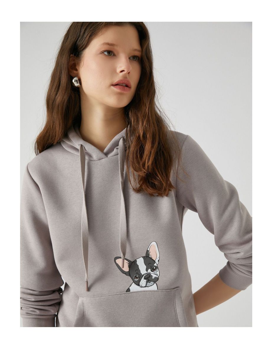 Dog Print Hoodie & Sweatshirt Kangaroo With Pocket - 4