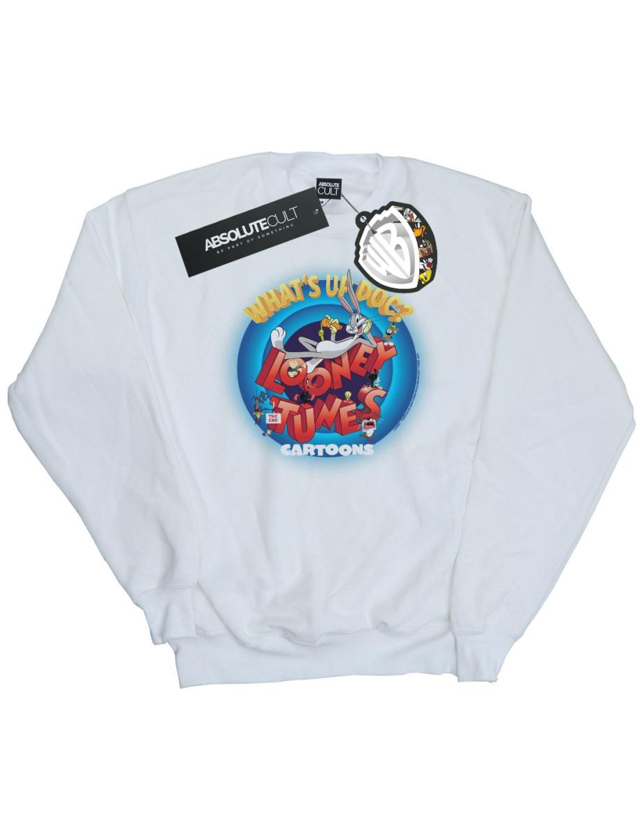 Looney Tunes Girls Cartoons What´s Up Doc Circle Sweatshirt - White