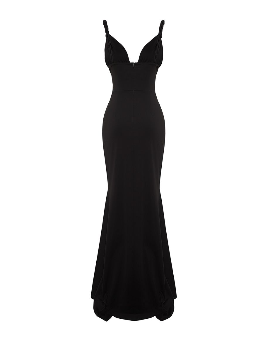 Black Mermaid Maxi Party Dress - 7