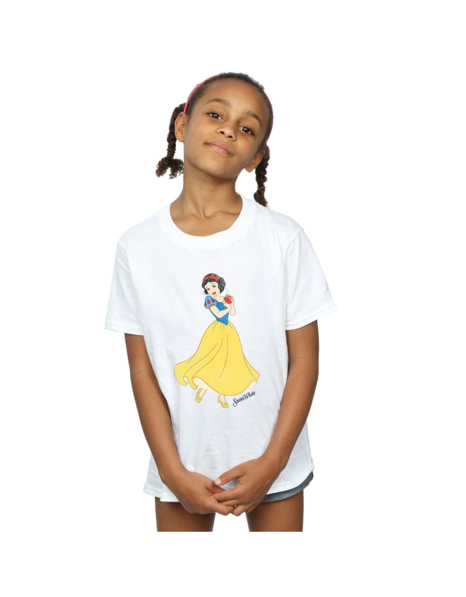 Snow White And The Seven Dwarfs Girls Cotton T-Shirt - White