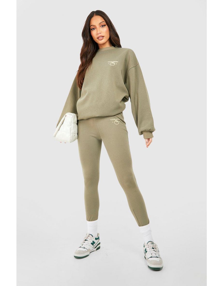 Tall Oversized Sweatshirt And Legging Set - forest
