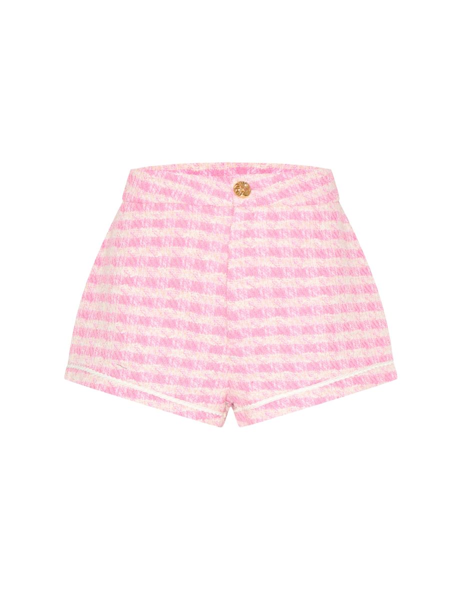 Petite Pink Tweed Tailored Shorts - 5