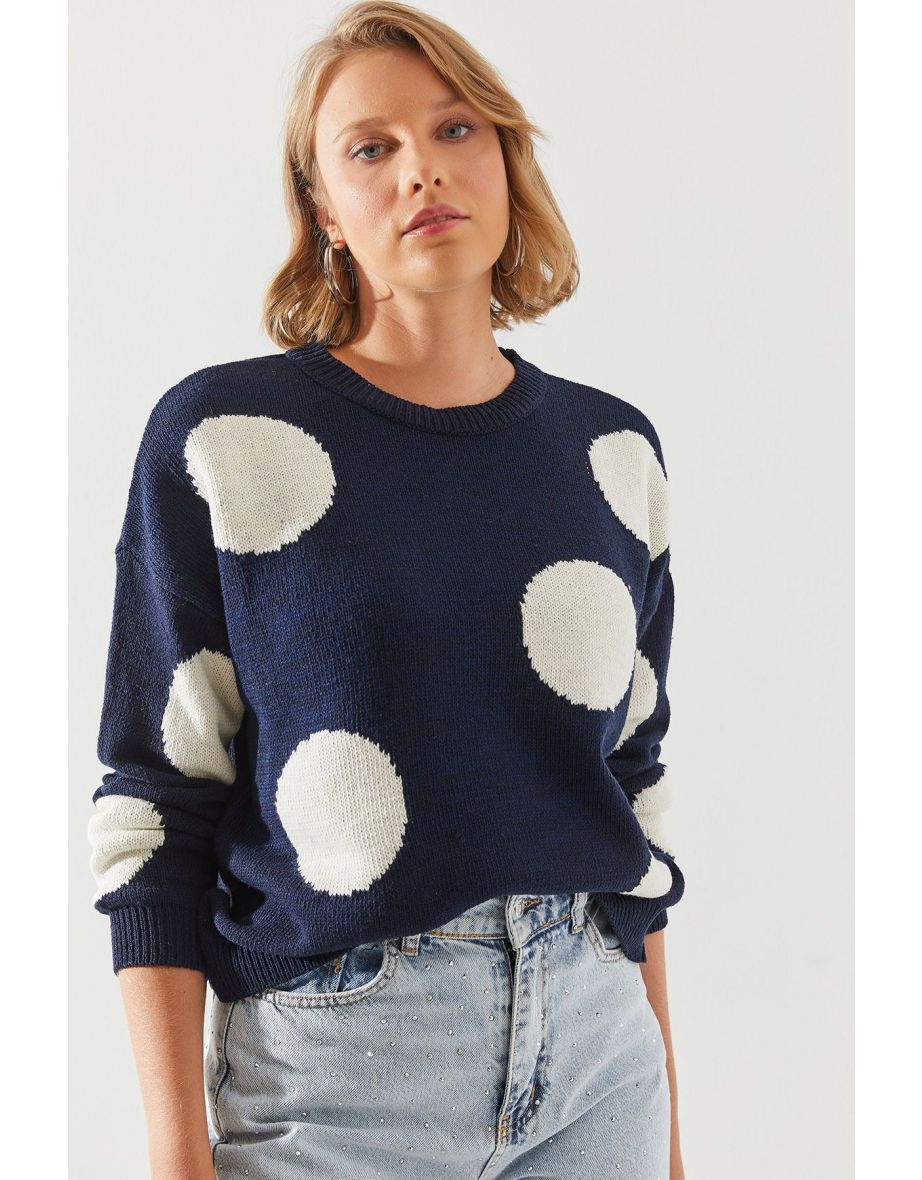 Women's Polka Dot Knitted Sweater