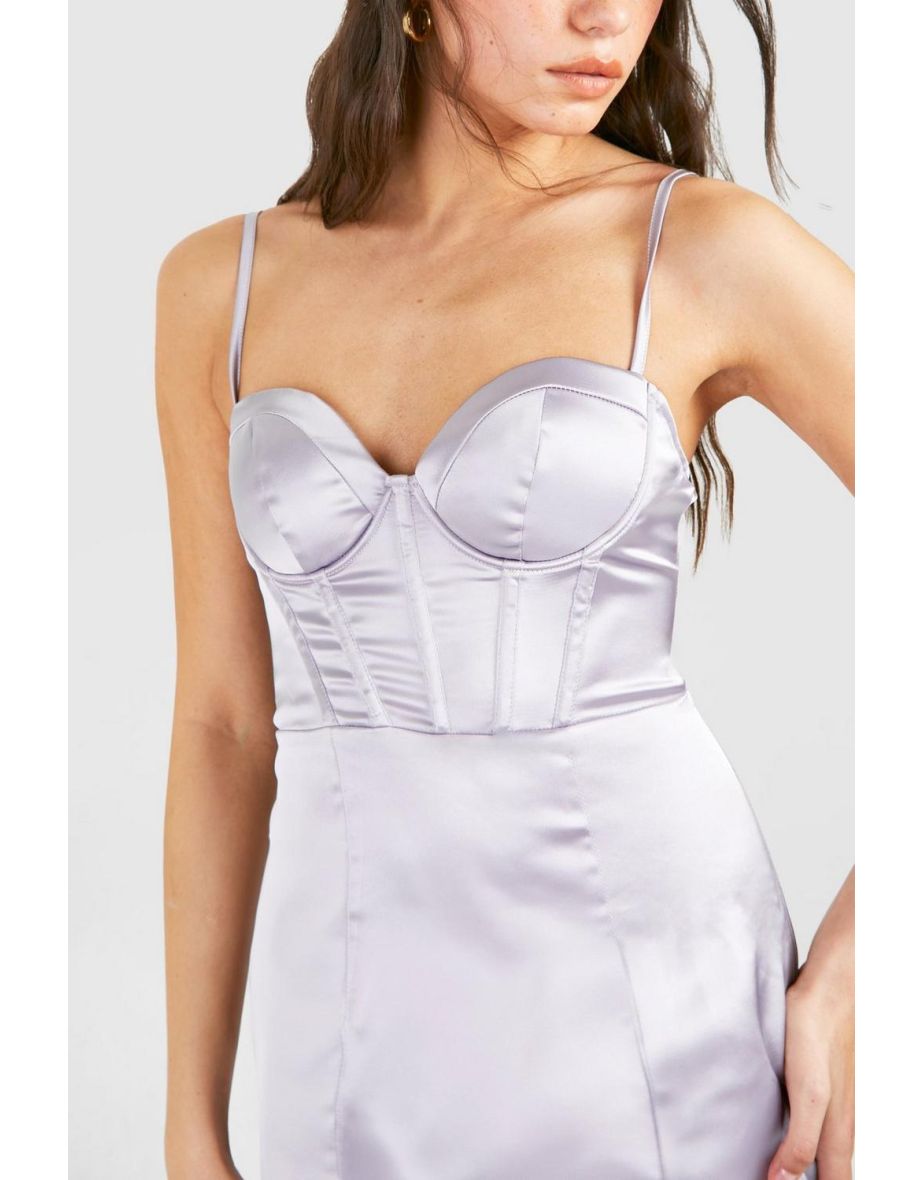 Satin Corset Mini Dress - 3