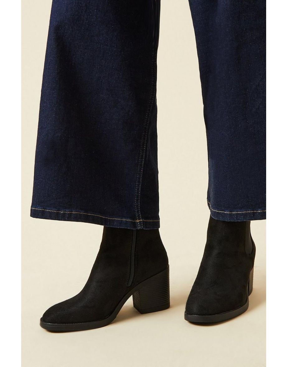 Darcie Faux Suede Block heel Chelsea Boot Ankle Boot