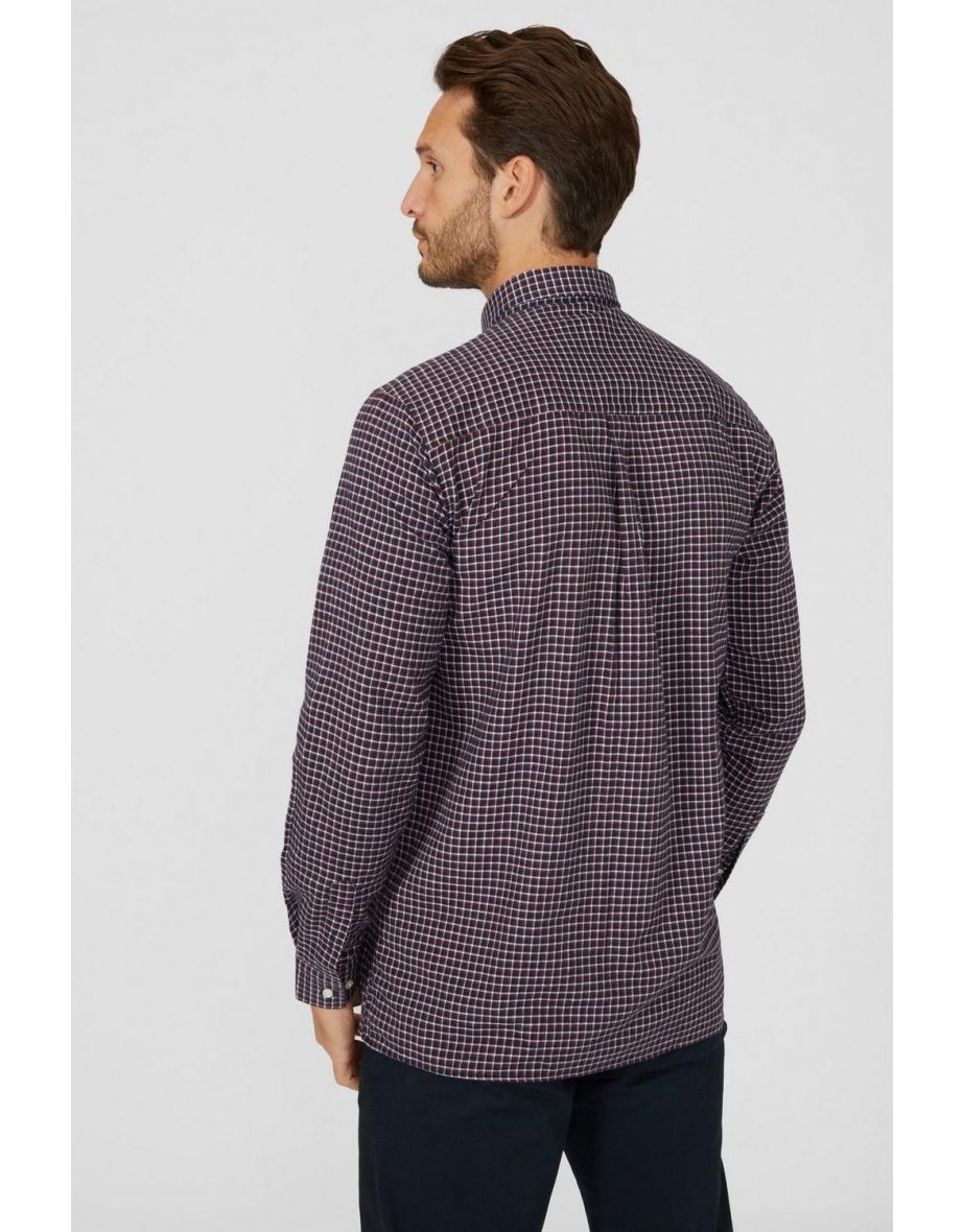 Brushed Double Check Shirt - red - 3