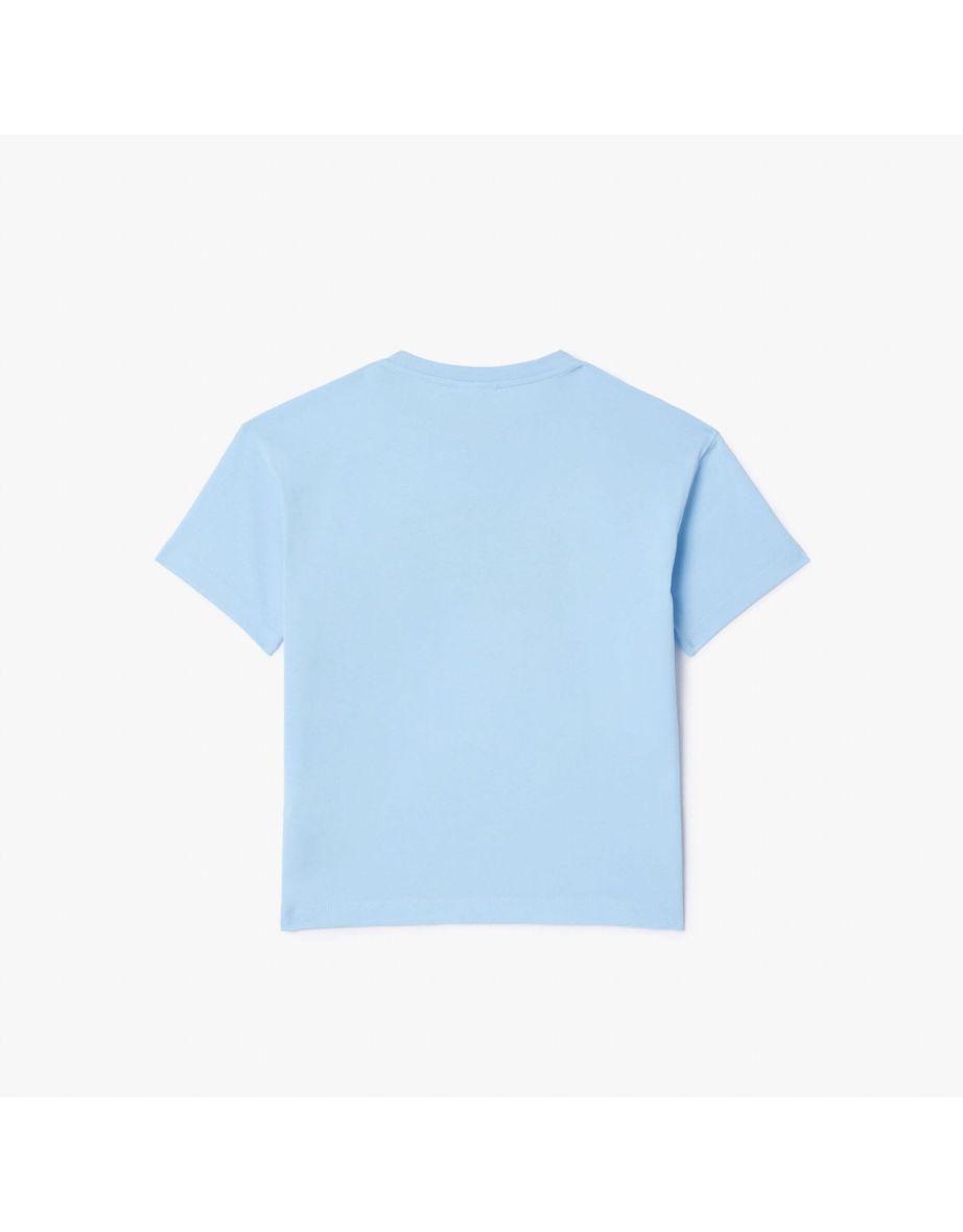 Boy's Lacoste Juniors Crocodile Print T-Shirt in Blue - 5