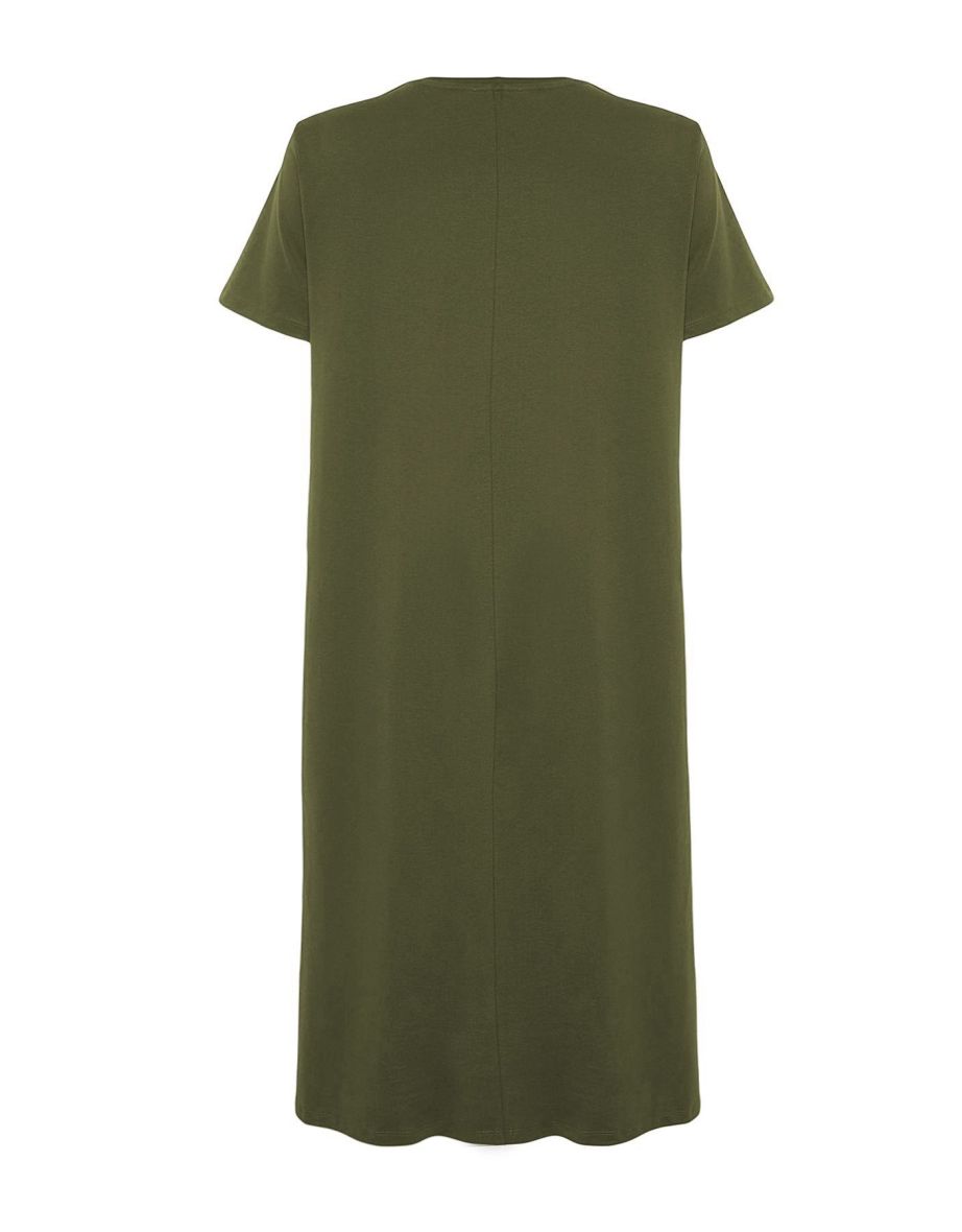 Khaki Supreme Knit Plus Size Dress - 7