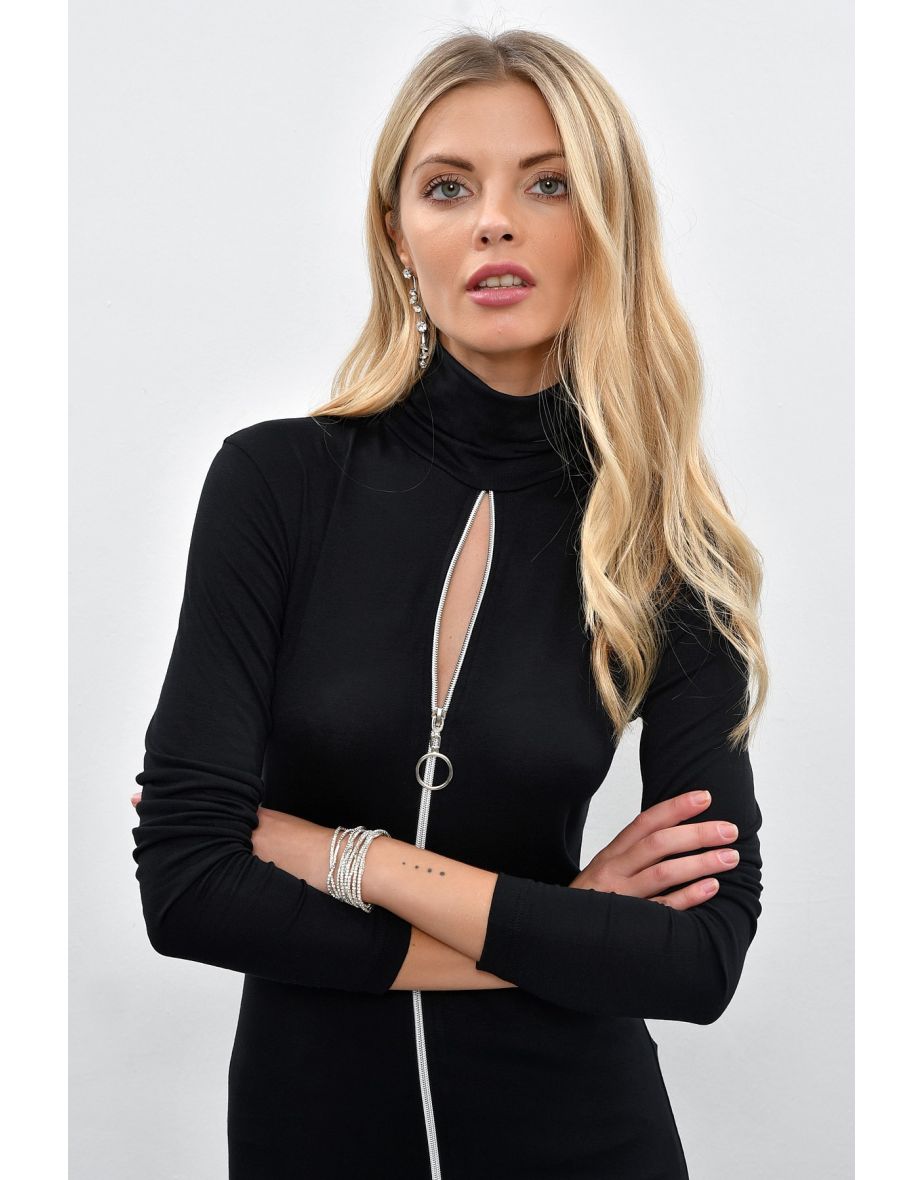 Zipper front online blouses