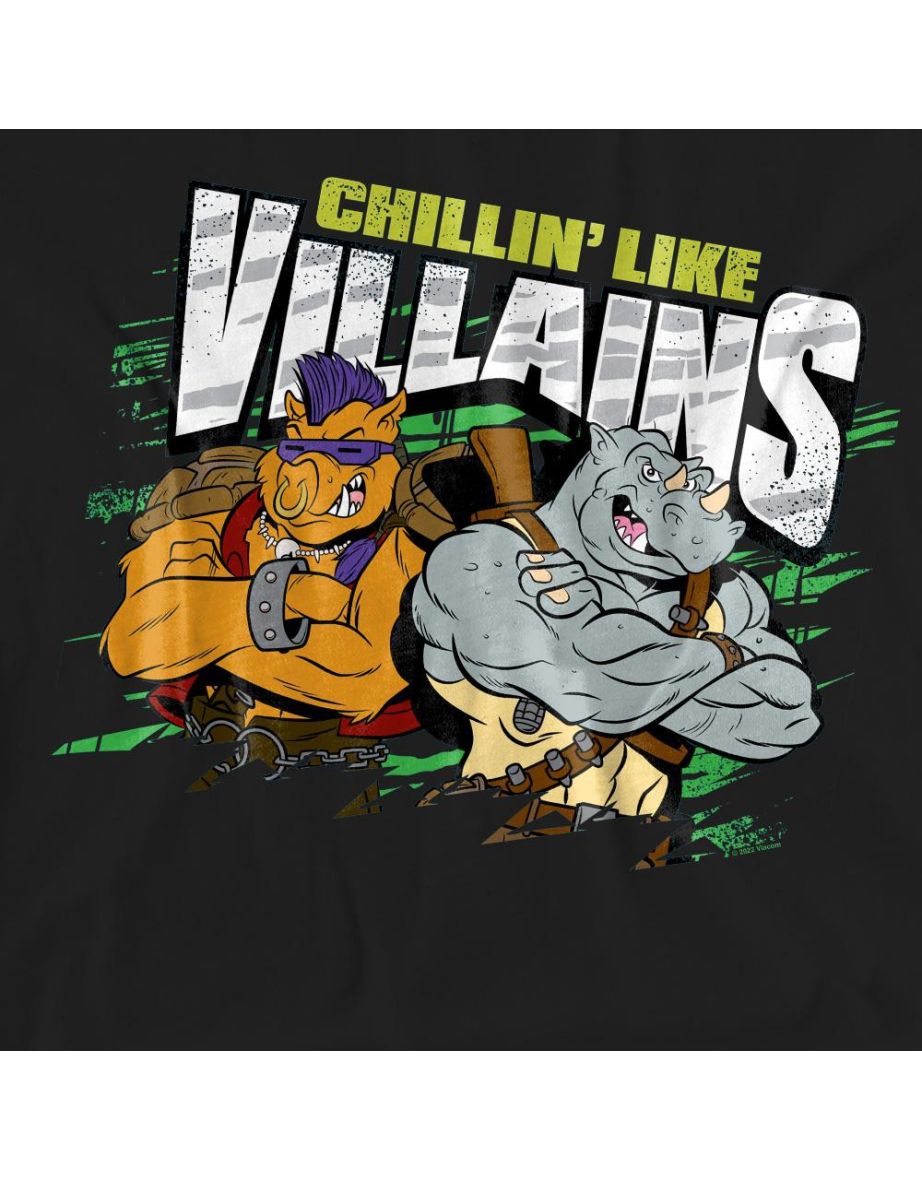 Teenage Mutant Ninja Turtles Unisex Adult Chillin Like Villains T-Shirt - Black - 3