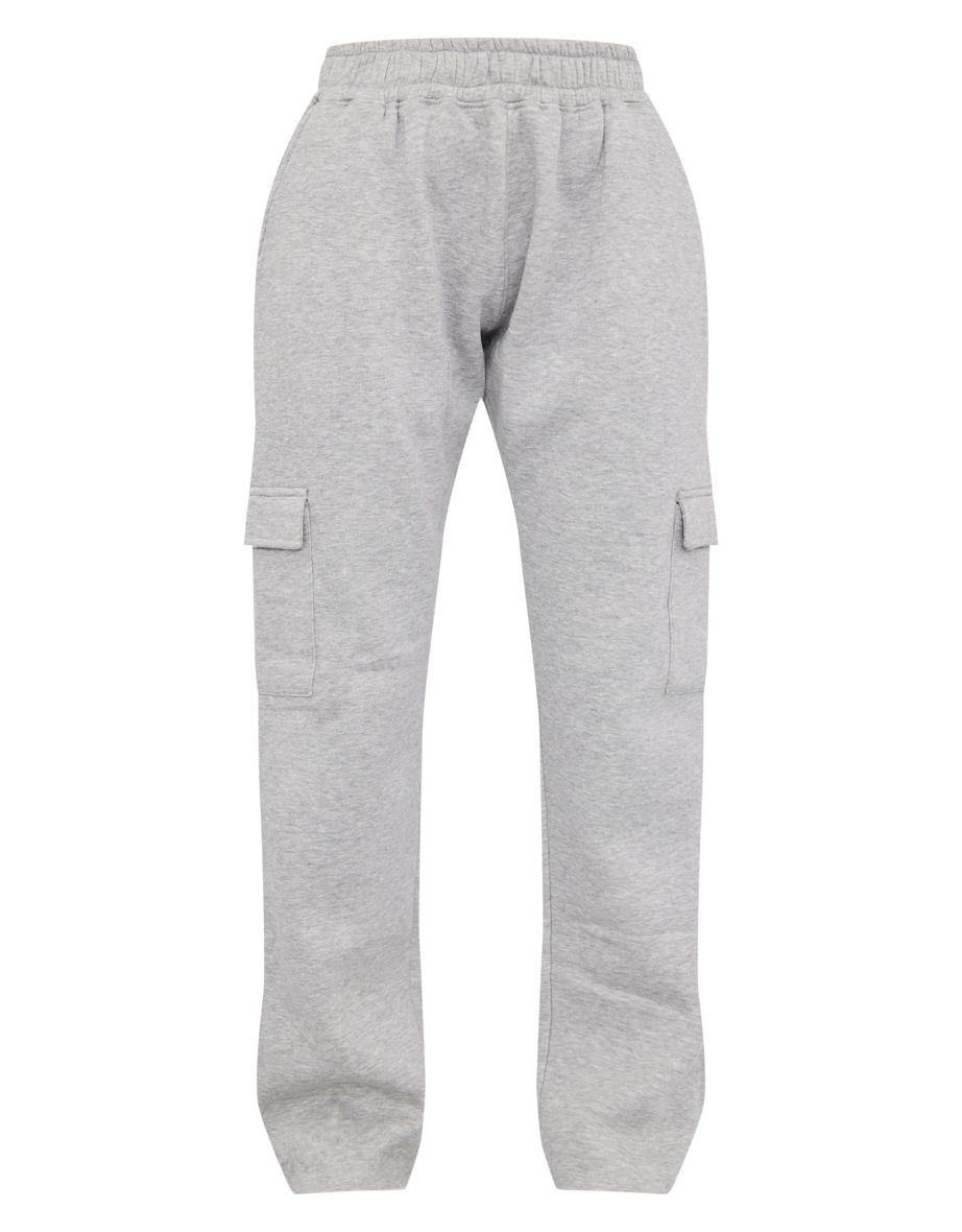Grey Marl Low Rise Pocket Side Straight Leg Joggers - 4