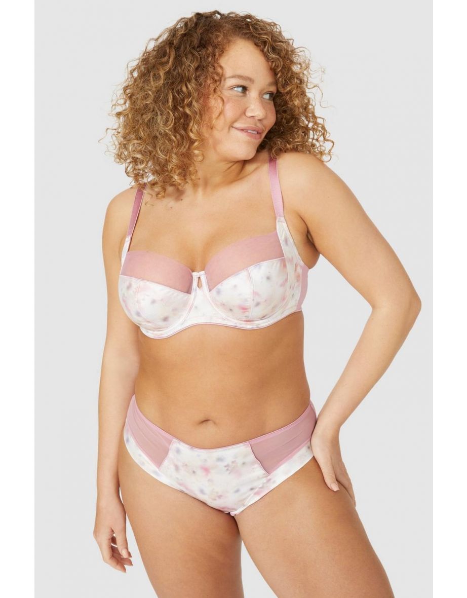 Dd+ Tie Dye Floral Balcony Bra - pale pink - 3