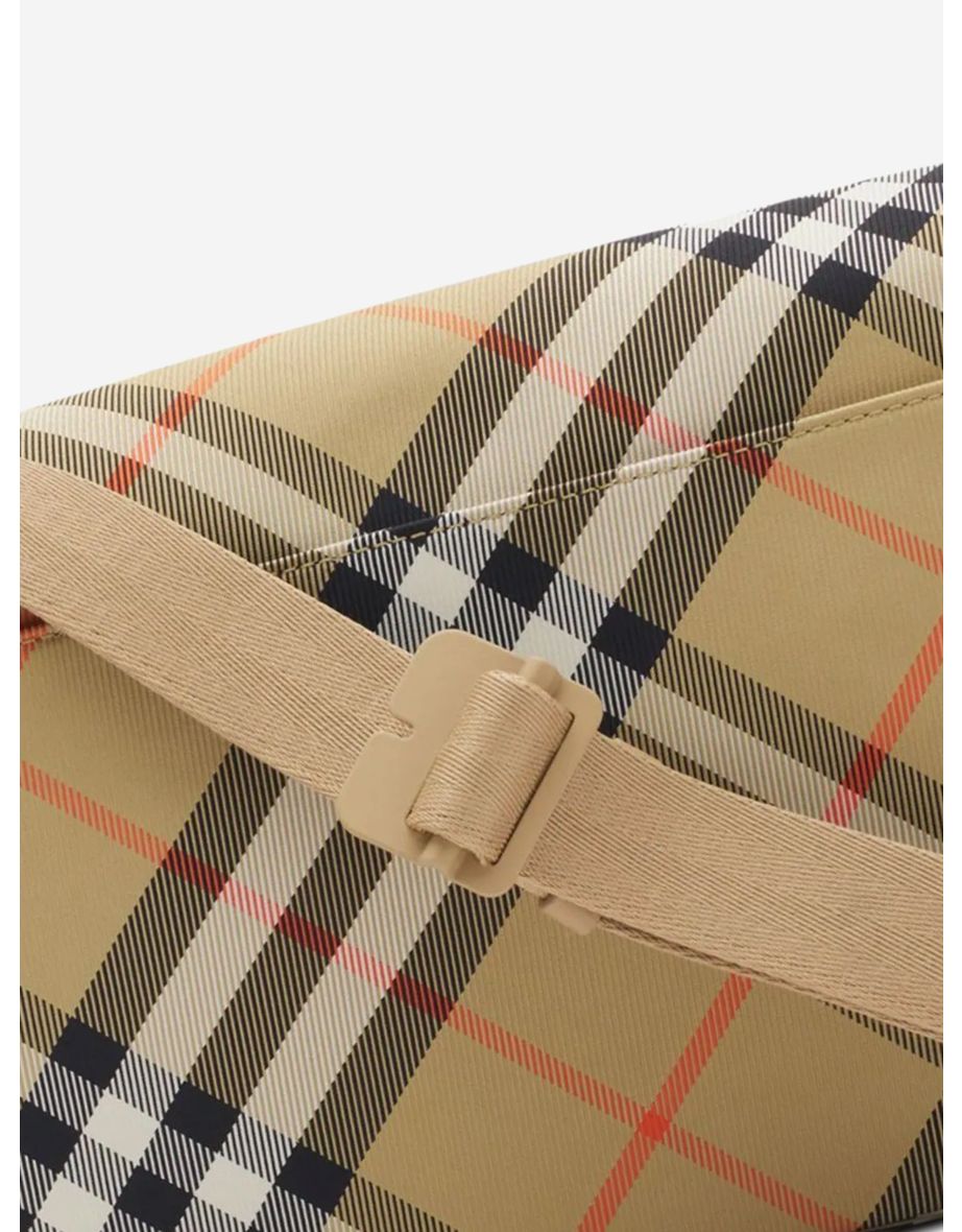 Burberry Girls Check Messenger Bag in Beige (24cm) - 4
