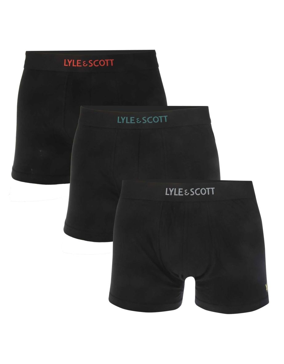 Men's Lyle And Scott Devon 3 Pack Boxer Shorts in Black - 1