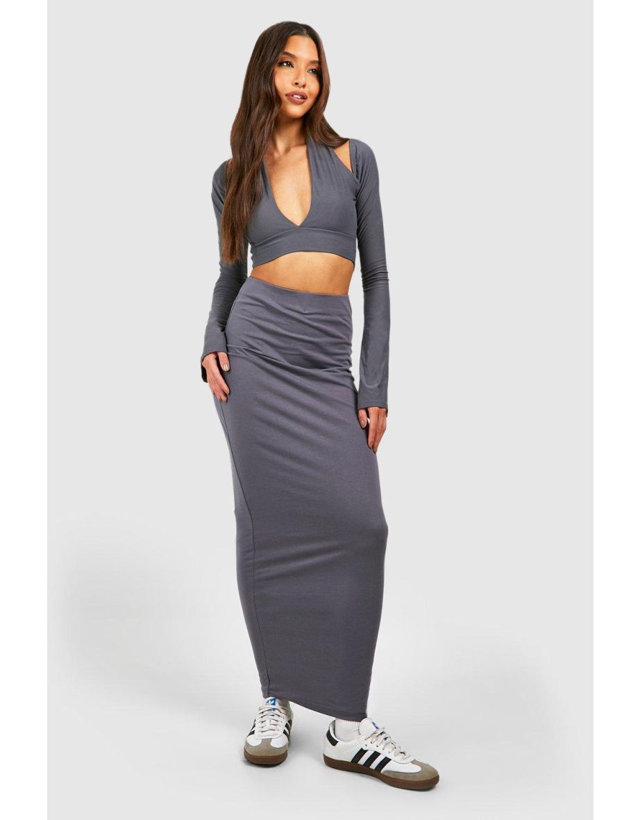 Jersey high shop waisted maxi skirt