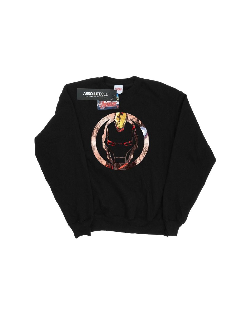 Marvel Girls Iron Man Montage Symbol Sweatshirt - Black