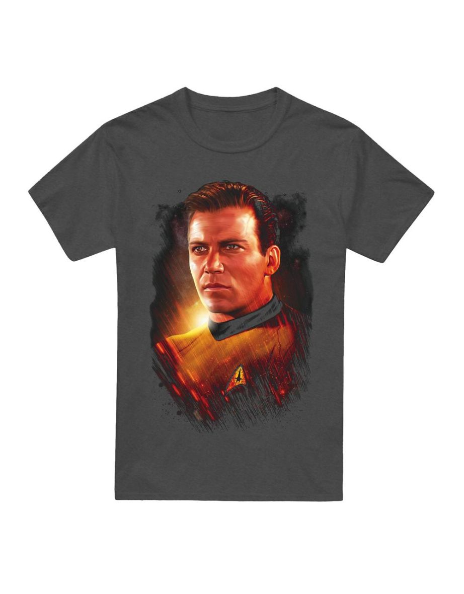 Star Trek: The Original Series Unisex Adult Epic Captain Kirk T-Shirt - Charcoal