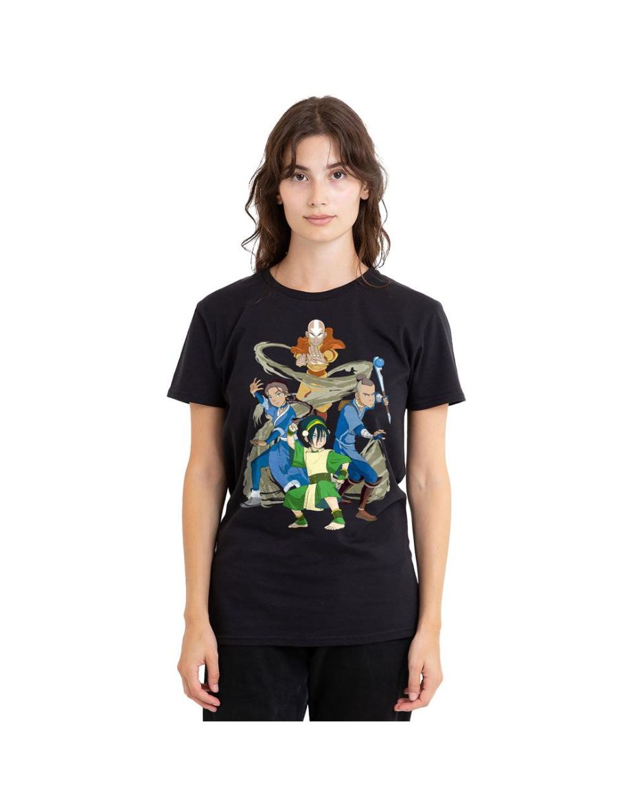 Avatar: The Last Airbender Unisex Adult Team Avatar Elements T-Shirt - Black