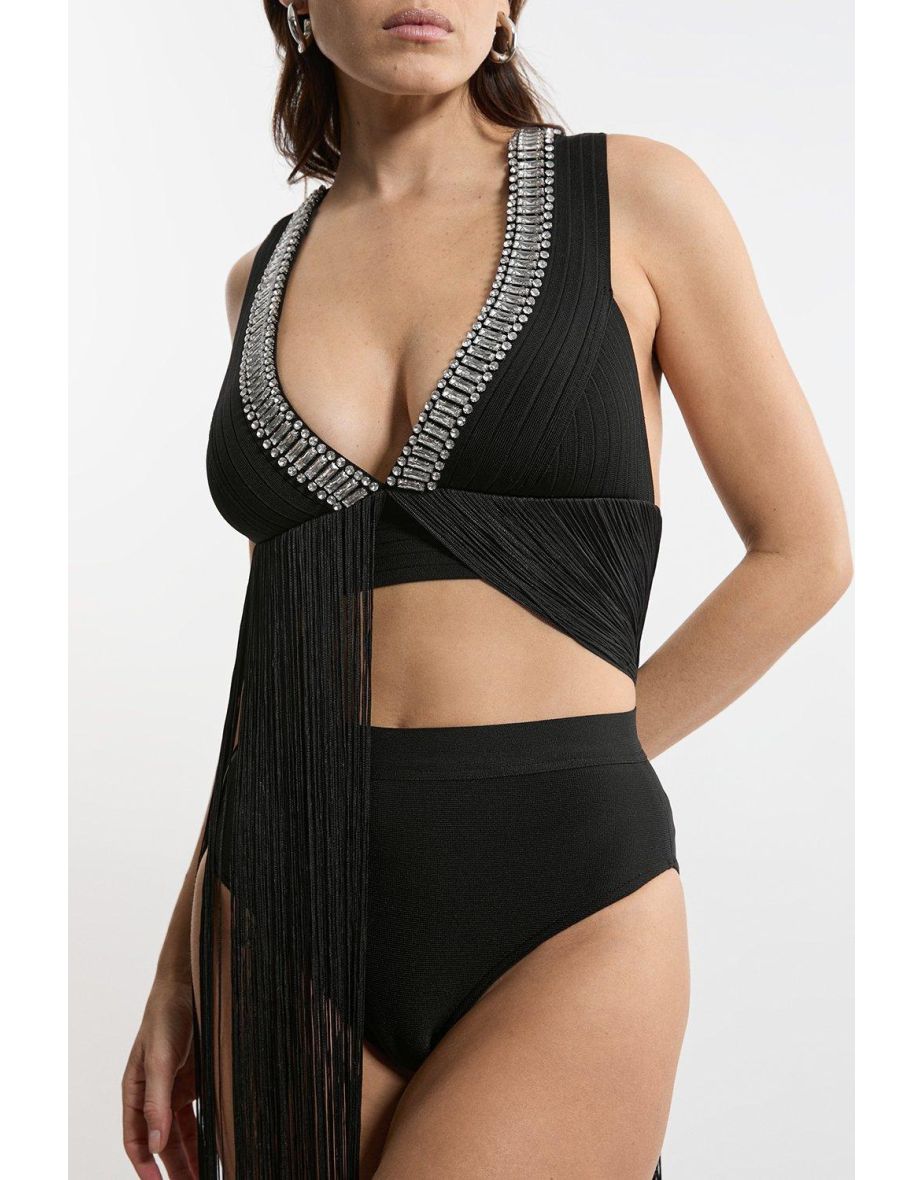 High Waisted Bandage Bikini Bottoms - 3