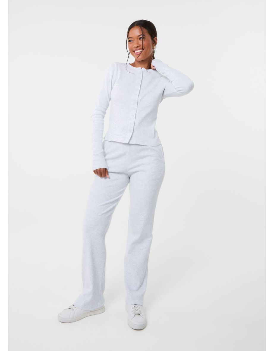 Ribbed Button Front Top