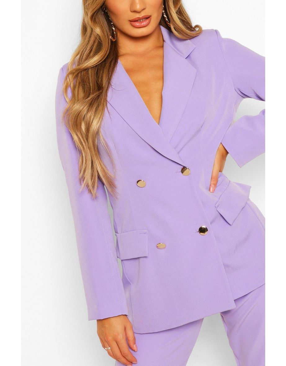 Double Breasted Military Blazer - lilac