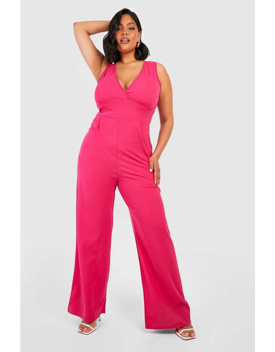 Pink jumpsuit plus size on sale