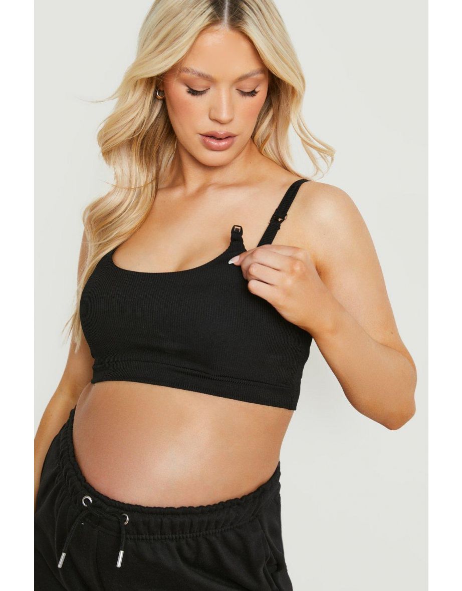 Maternity Cotton Nursing Bralet - black - 3