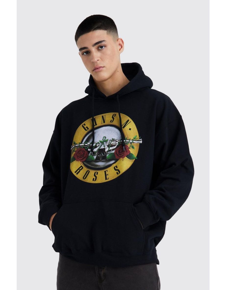 Oversized Guns N Roses License Hoodie - black