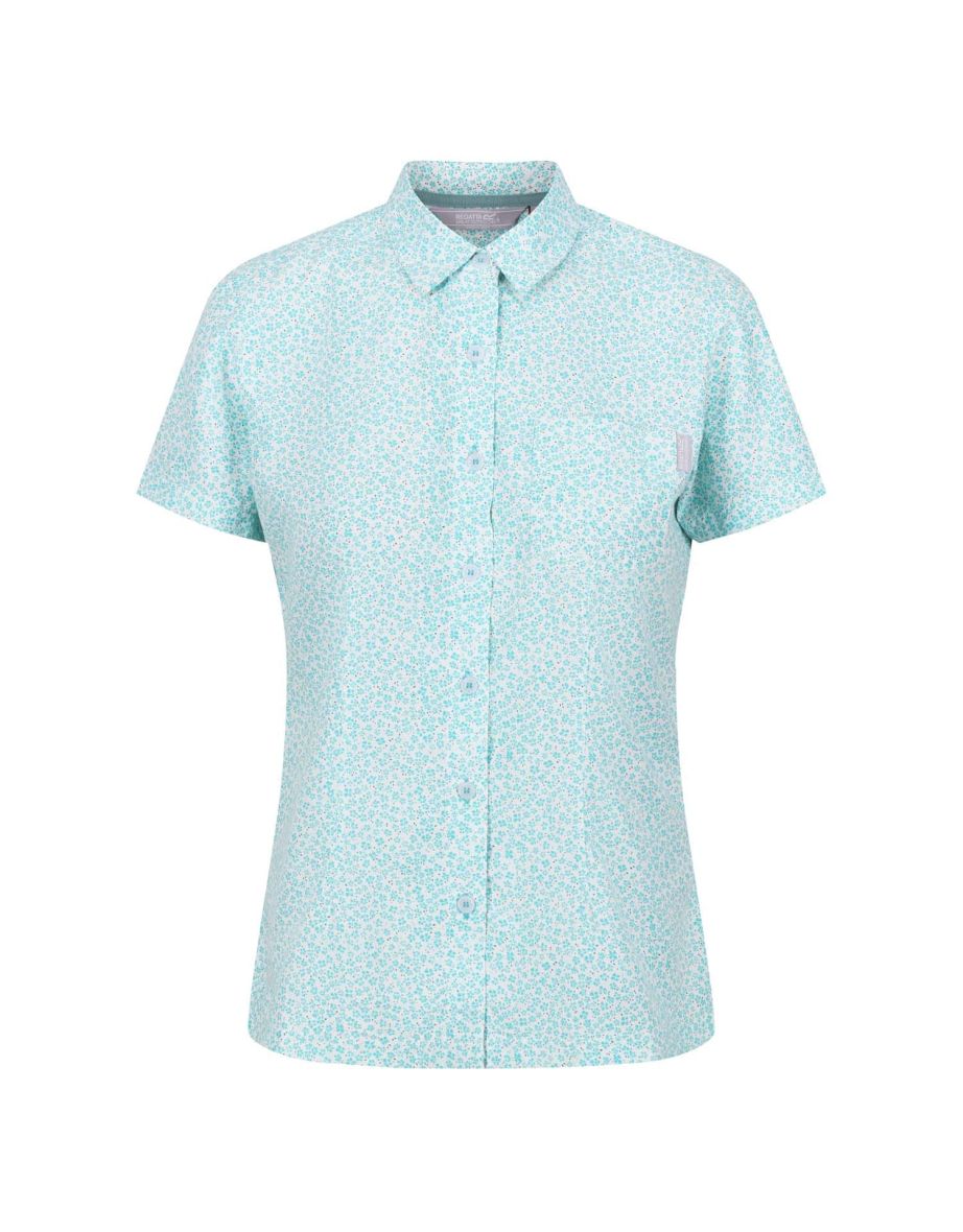 Women's Regatta Mindano VII Breathable Short Sleeve Shirt in Blue