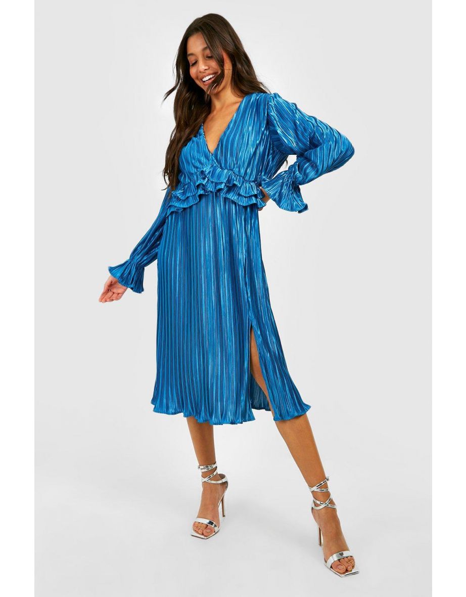 Plunge ruffle outlet dress