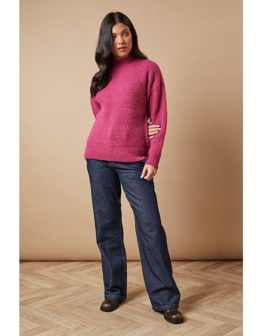 Ribbed High Neck Jumper