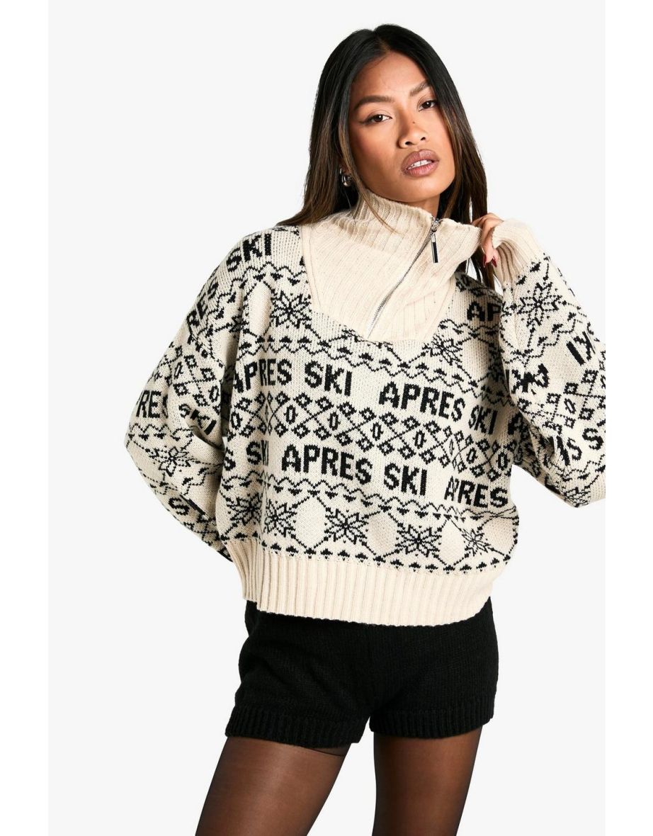 Apres Ski Half Zip Jumper - cream - 3
