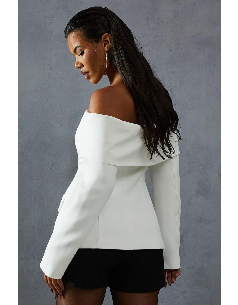 Tailored Bardot Fitted Blazer - 3