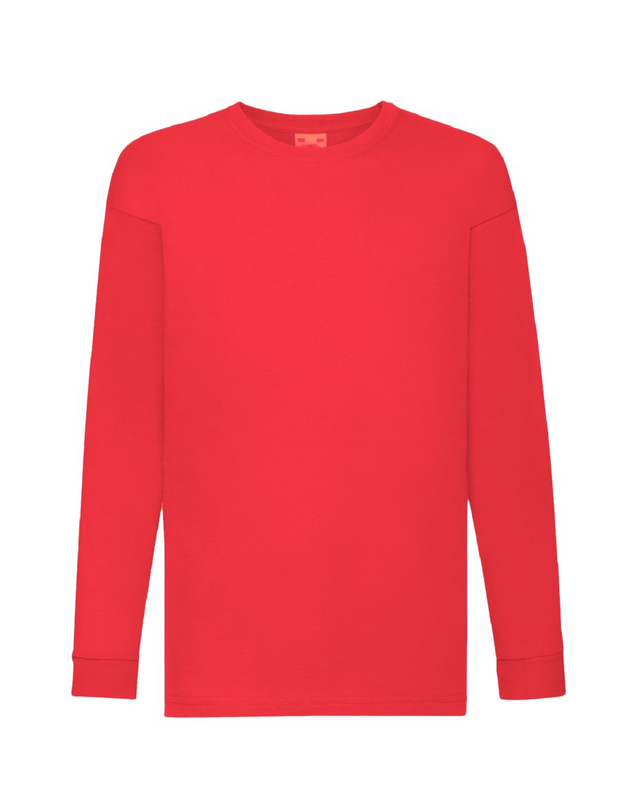 Fruit Of The Loom Childrens/Kids Long Sleeve T-Shirt (Pack of 2) - Red