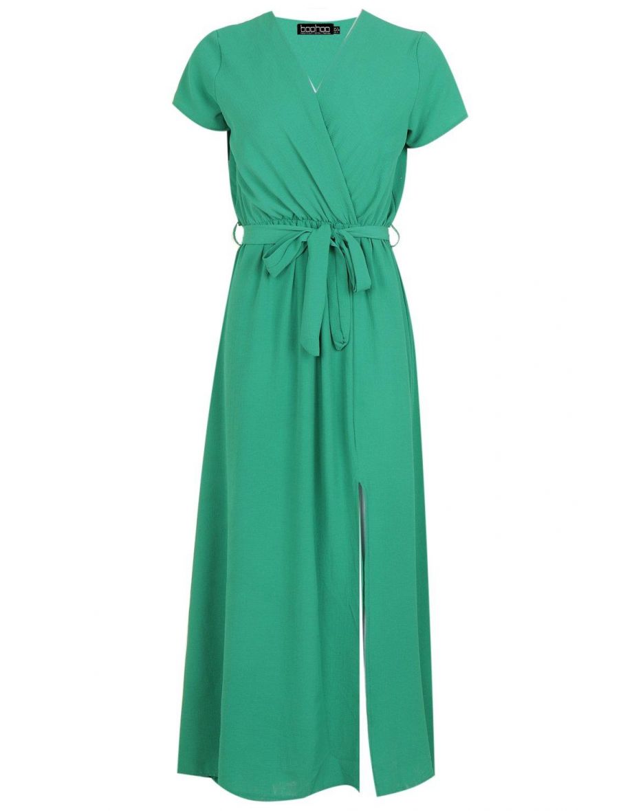 Wrap Maxi Dress - green - 1