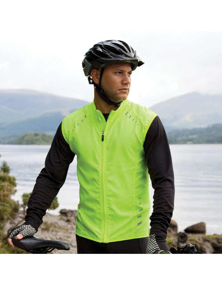 Spiro Mens Bikewear Crosslite Training Gilet / Sports Bodywarmer - Neon Lime