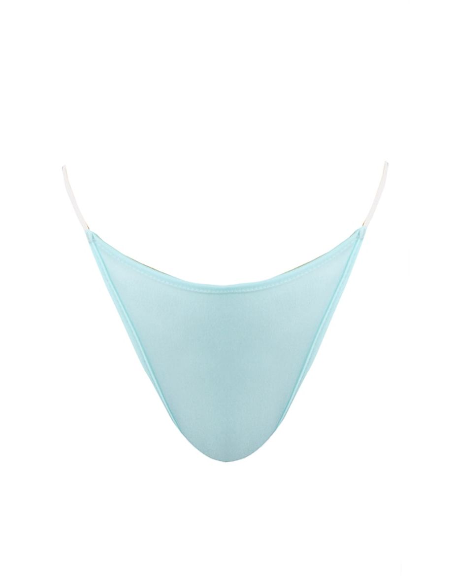 Light Blue Soft Jersey Elastic Side Thong - 4