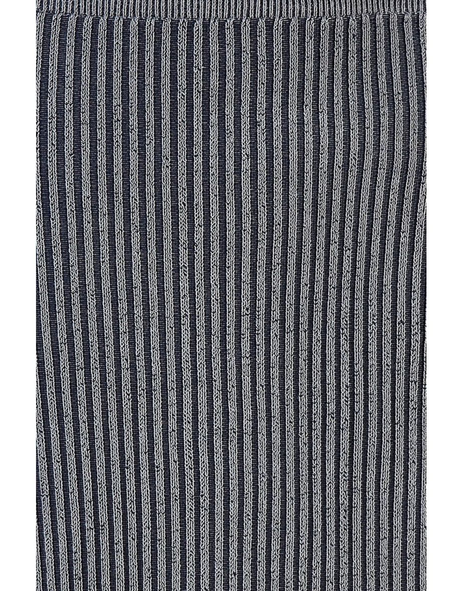 Yumi Blue Ribbed Knitted Midi Skirt - 5