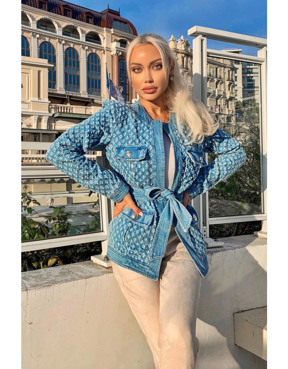 LAYLA LUXURY DENIM BELTED BLAZER