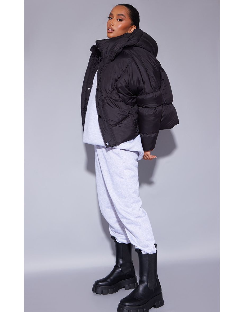 Nylon oversized puffer top jacket