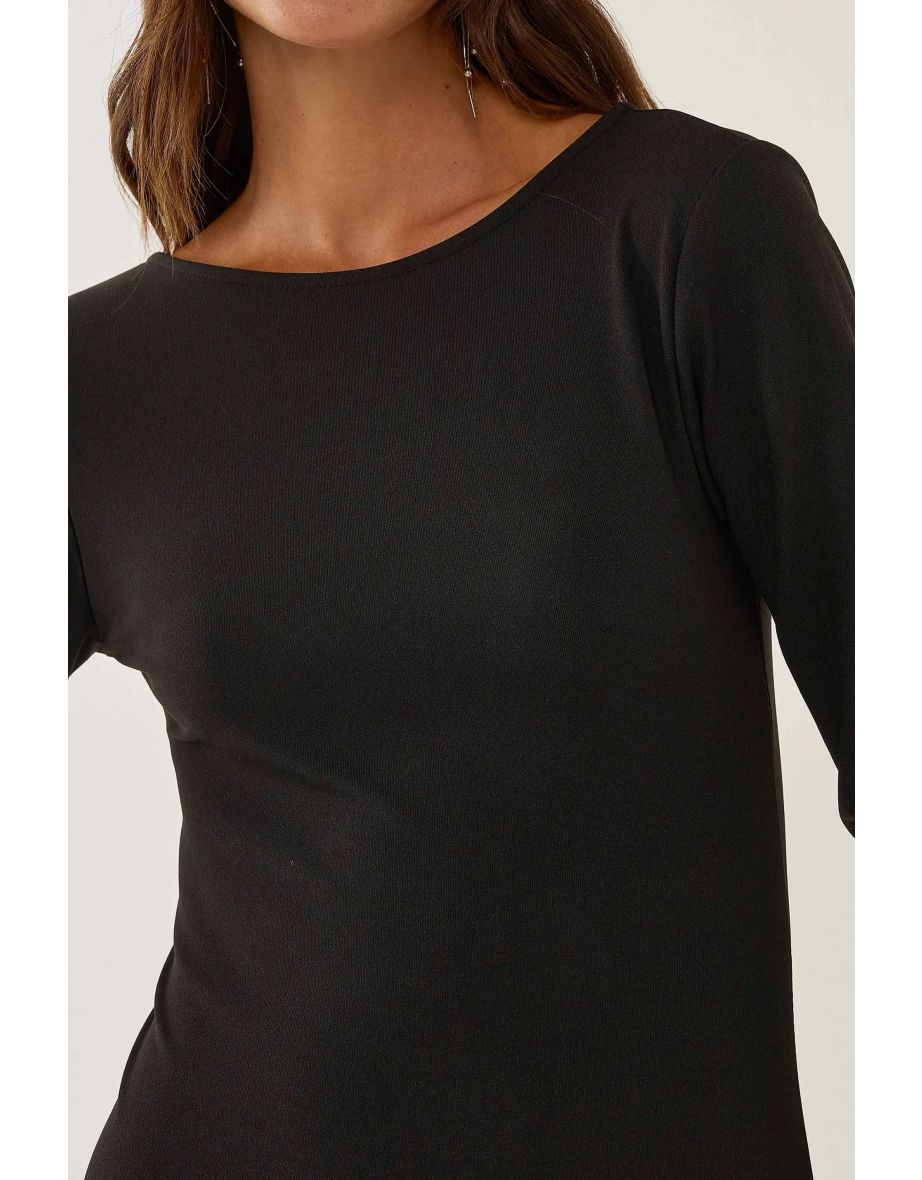 Bodycon Mini Dress with Back Cleavage - 4