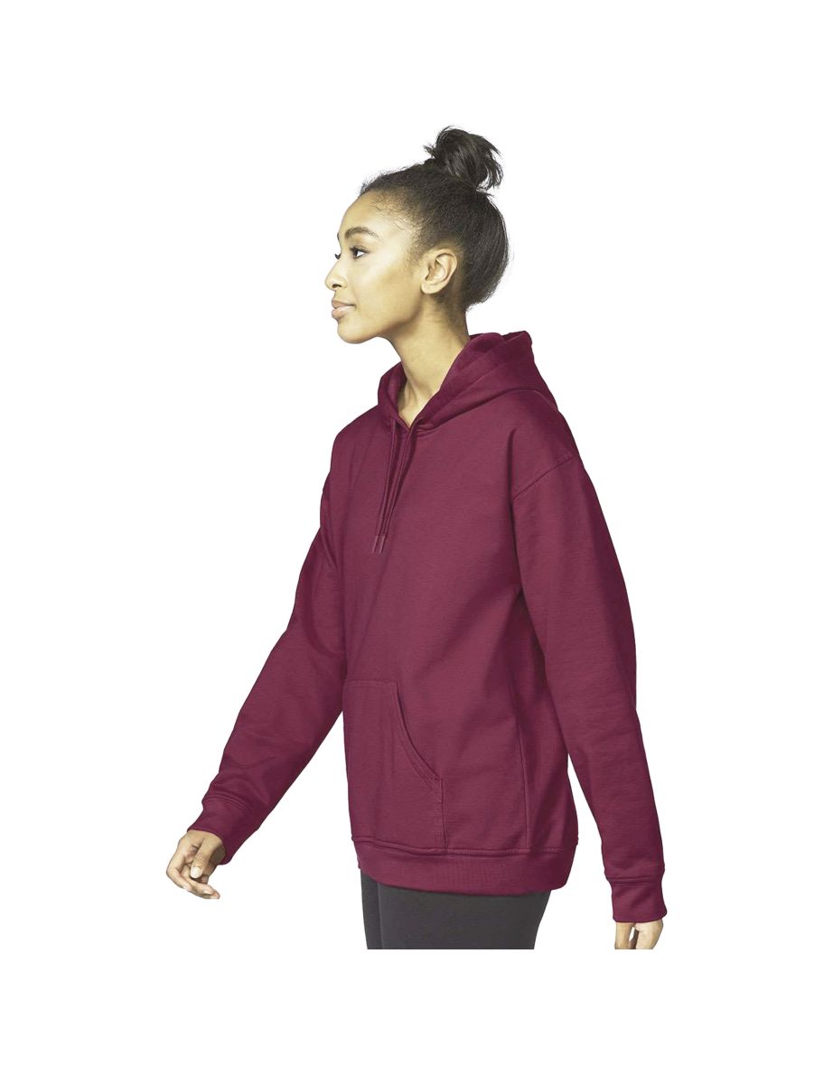 Gildan Unisex Adult Softstyle Fleece Midweight Hoodie - Maroon - 3